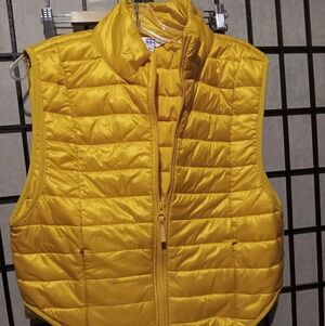 Yellow Quilted Puffer Vest M